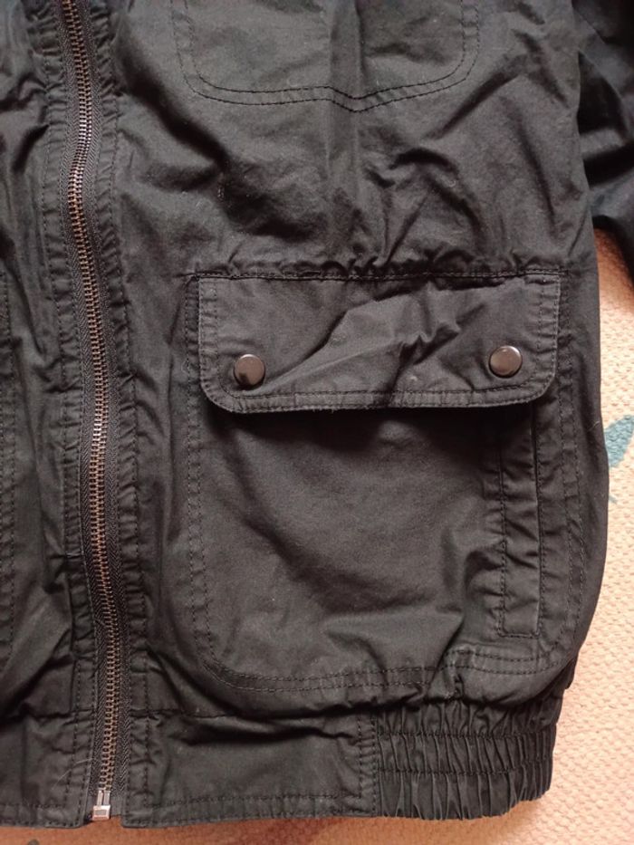 Veste noir homme S h&m multipoches capuche - photo numéro 2