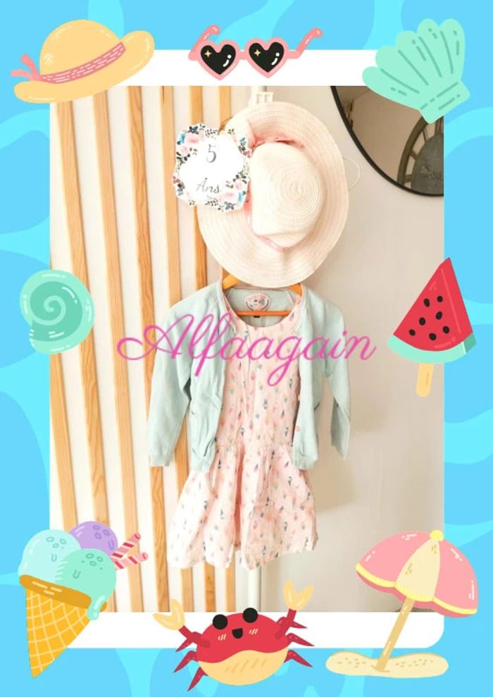 Ensemble robe gilet chapeau sergent major 5ans