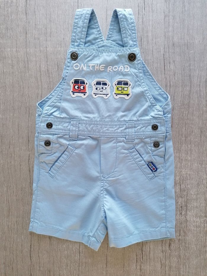 Salopette courte bleu clair 6 mois