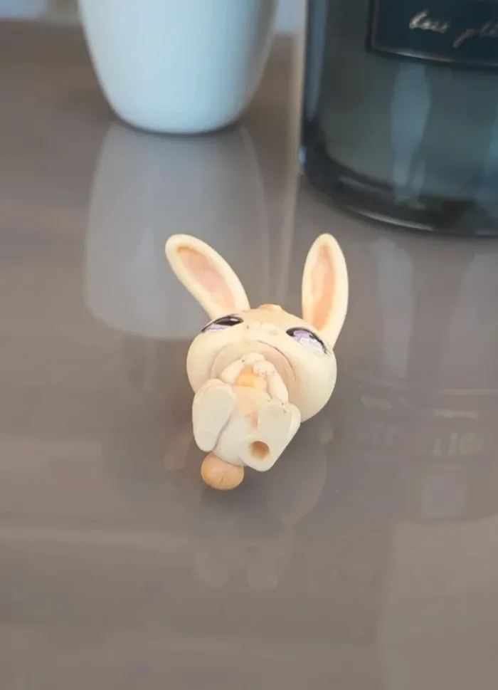 Littlest Pet Shop #1107 Cream beige bunny rabbit - photo numéro 3