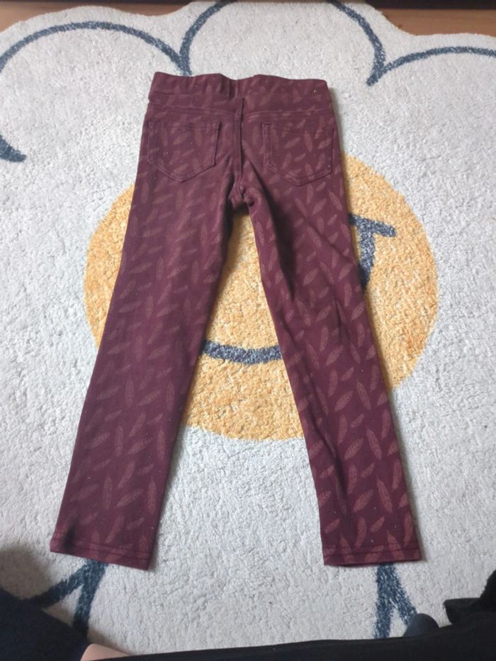 Jegging creeks bordeaux plume paillettes 5 ans - photo numéro 4