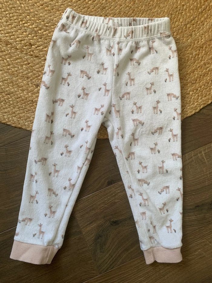 Lot 2 pyjama velours blanc rose biche La Redoute 2 ans - photo numéro 15