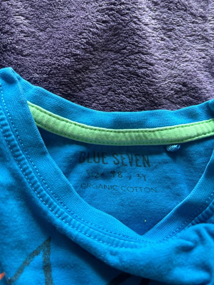 ensemble été short et t-shirt thème wild lion Blue seven en coton organic taille 3 ans - photo numéro 11