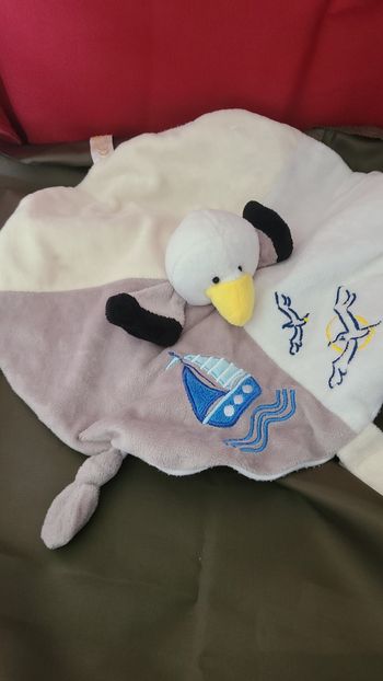 RODA RODADOU DOUDOU OISEAU MOUETTE BLANC PLAT ROND 30CM