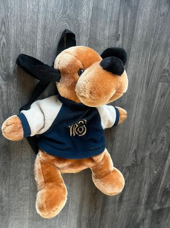 Doudou sac à dos chien