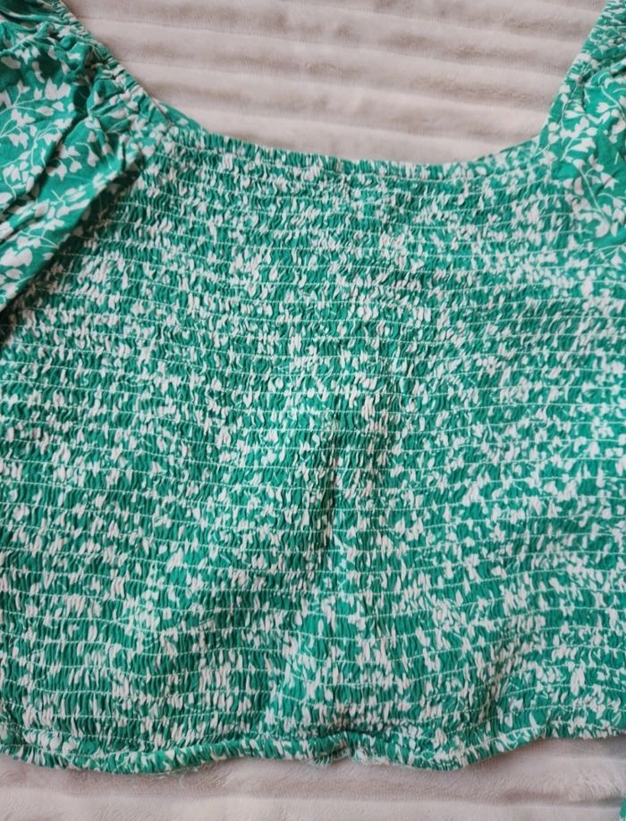 Crop top vert & blanc – Manches longues – Taille S – FB Sister - photo numéro 6