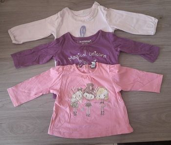 Lot 3 t-shirt fille / Taille 3 mois.