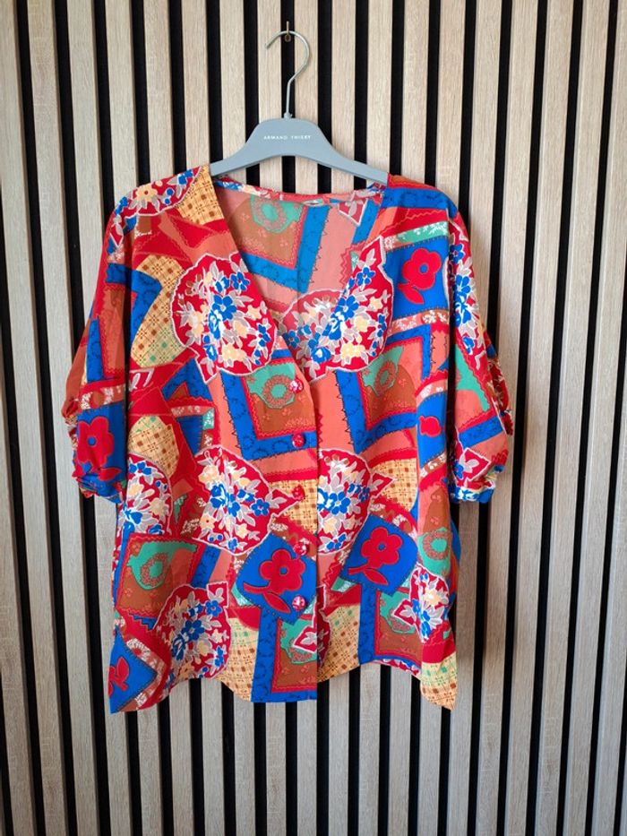 Chemise imprimée vintage multicolore T44/46 - photo numéro 5