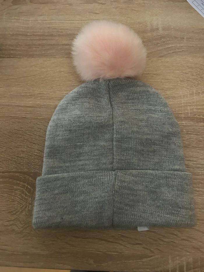 Bonnet gris pompom rose licorne 2/4 ans La Halle - photo numéro 3