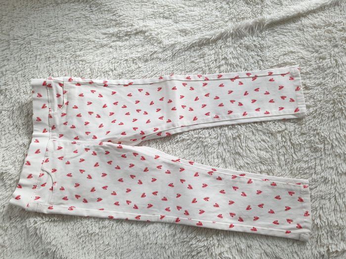 Pantalon blanc coeurs rouges - T3A - Vertbaudet