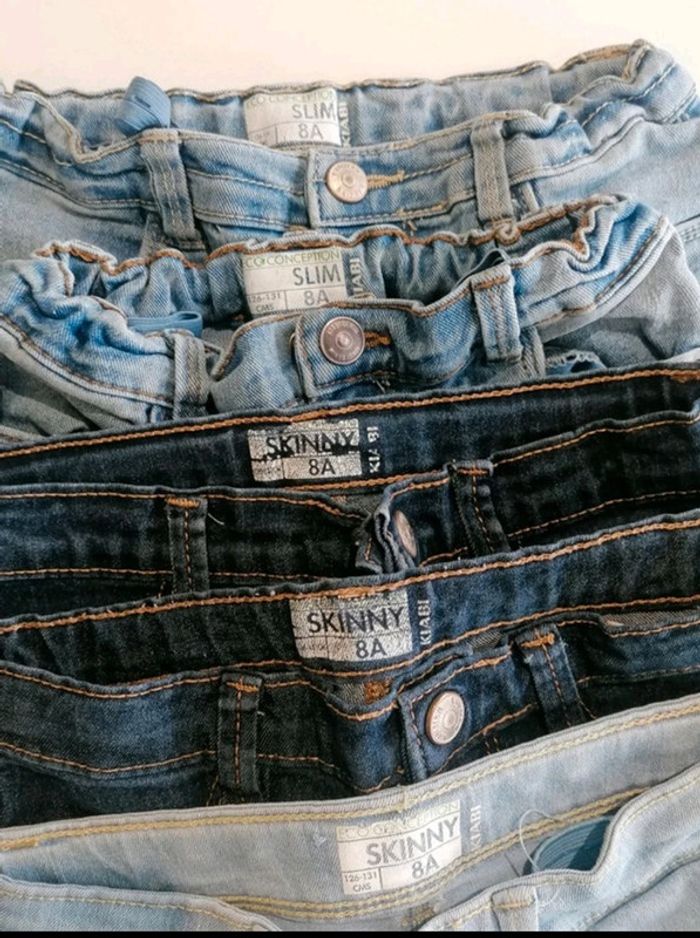 Lot 7 jeans skinny et slim Taille 8 ans fille 👖 - photo numéro 17