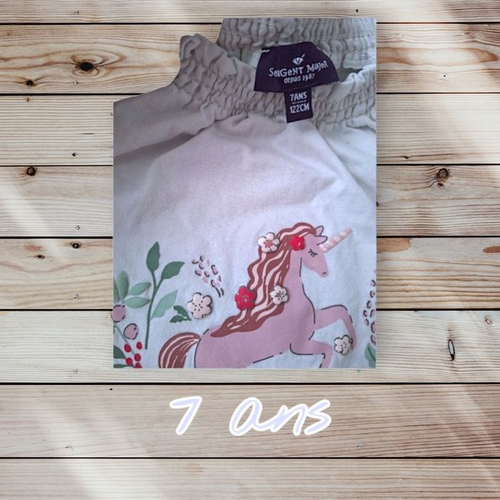 🦄 T-shirt manches longues licorne Sergent Major – 7 ans 🦄 - photo numéro 3
