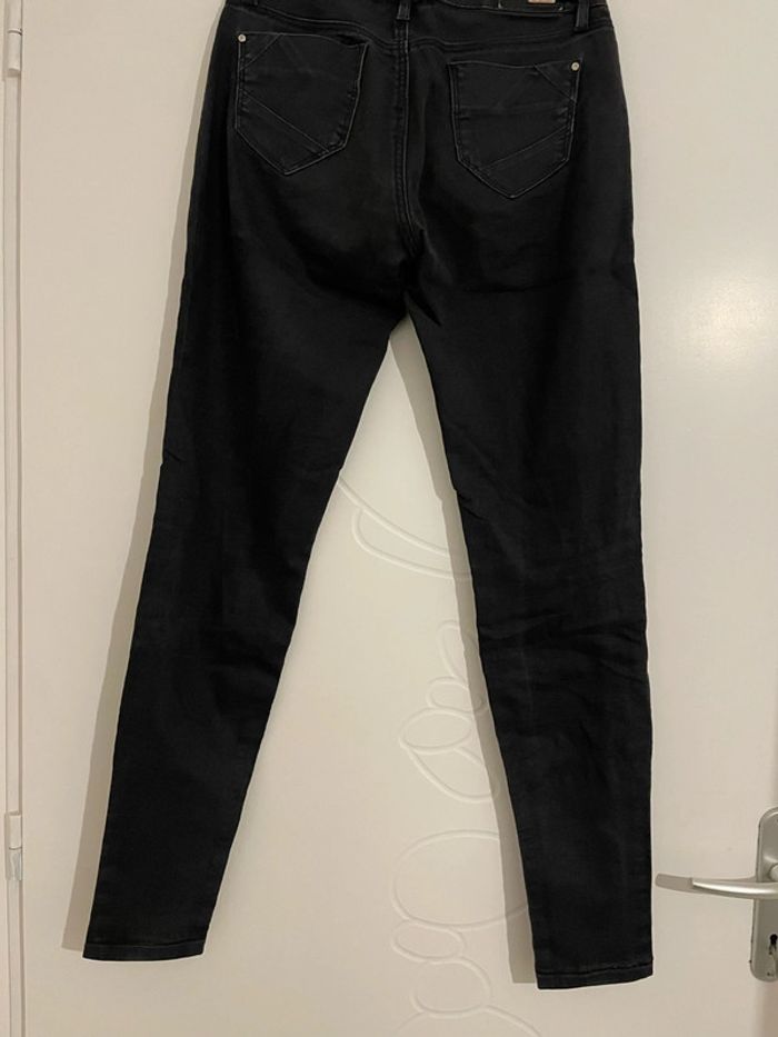 Pantalon extensible bleu marine presque noir taille haute coupe skinny Morgan taille 34 - photo numéro 6