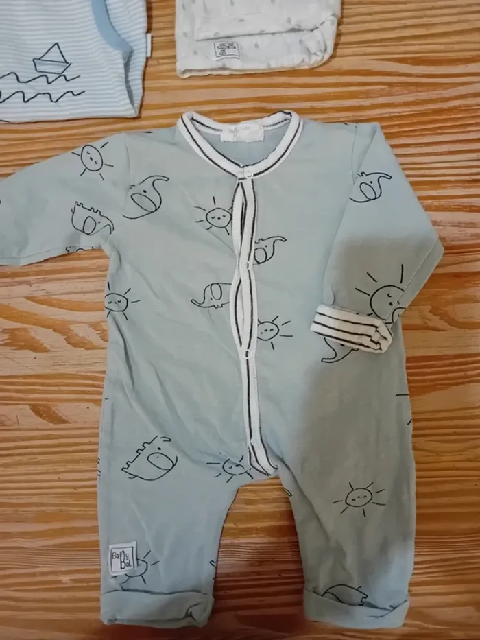 Lot de vêtements barboteuse bébé en coton Babybol - photo numéro 3