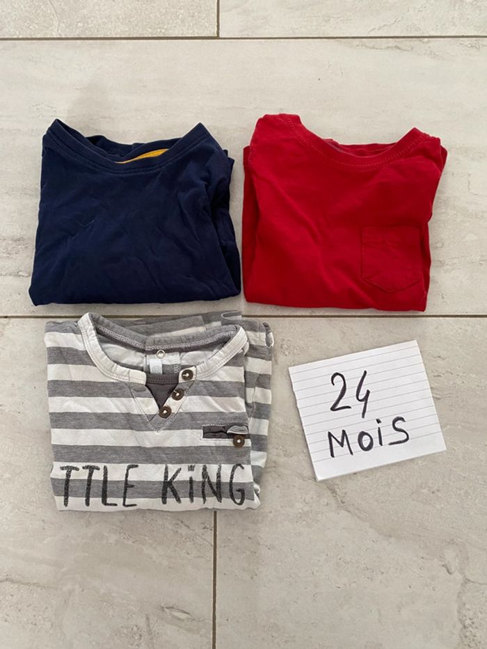 Lot de 3 t-shirts ML 1 col mao 2 ans - photo numéro 2
