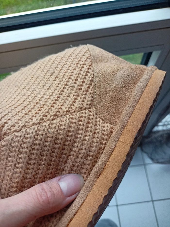 Bottes fourrées en tricot Camel clair P38 - photo numéro 8