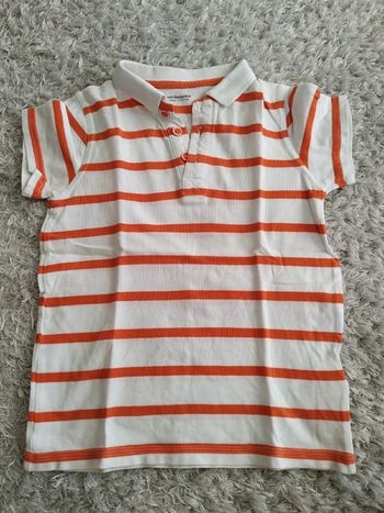 Polo manches courtes rayé orange