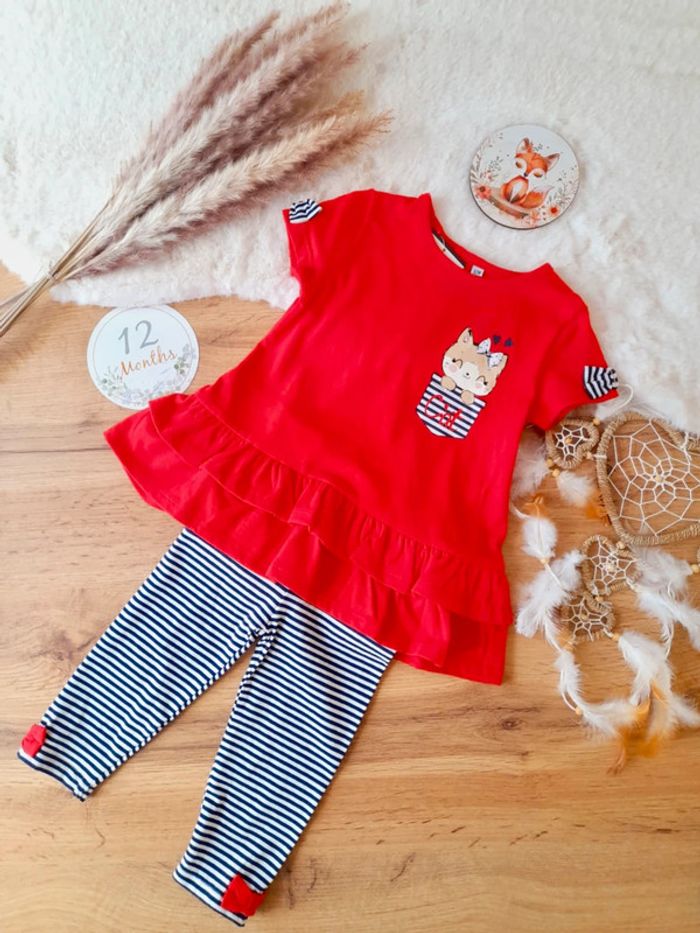 Ensemble tenue chat 12 mois fille