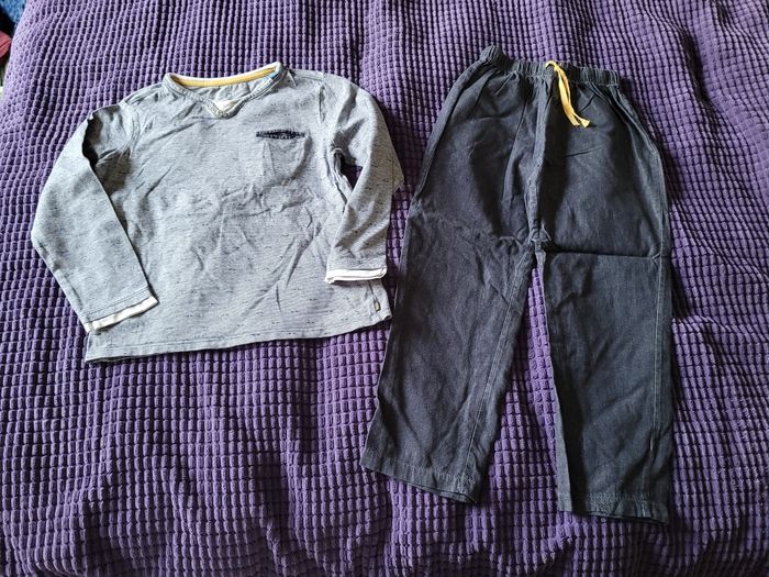 pyjama coton okaidi gris marine 8ans (4e)