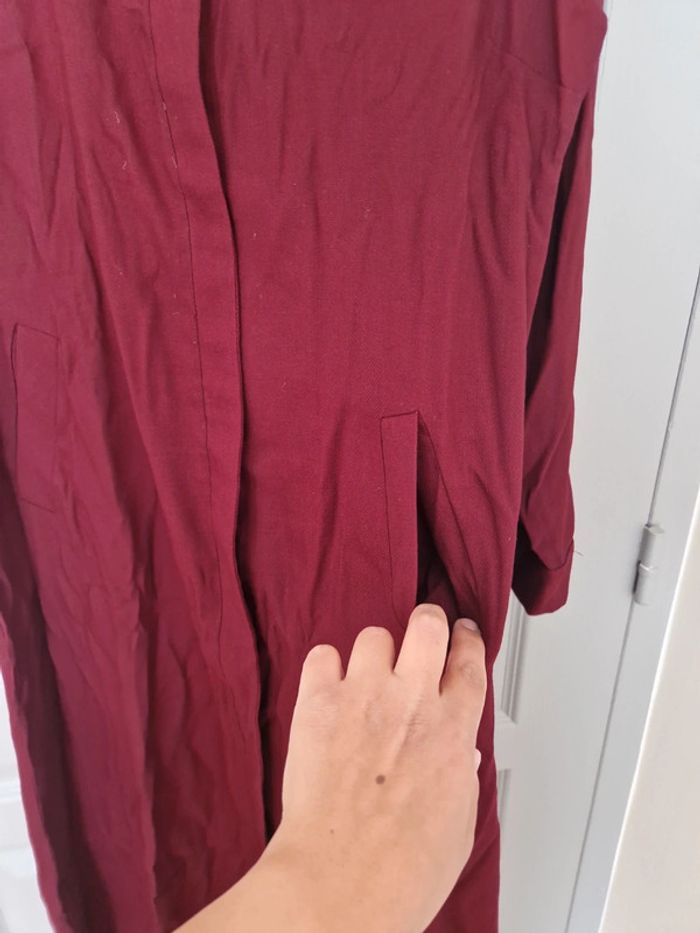 Veste tunique zippée bordeaux avec poches taille L neuve - photo numéro 7