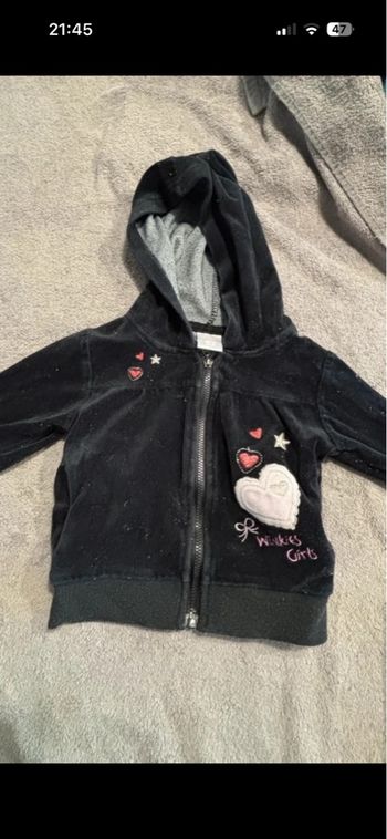 Veste à capuche velours 