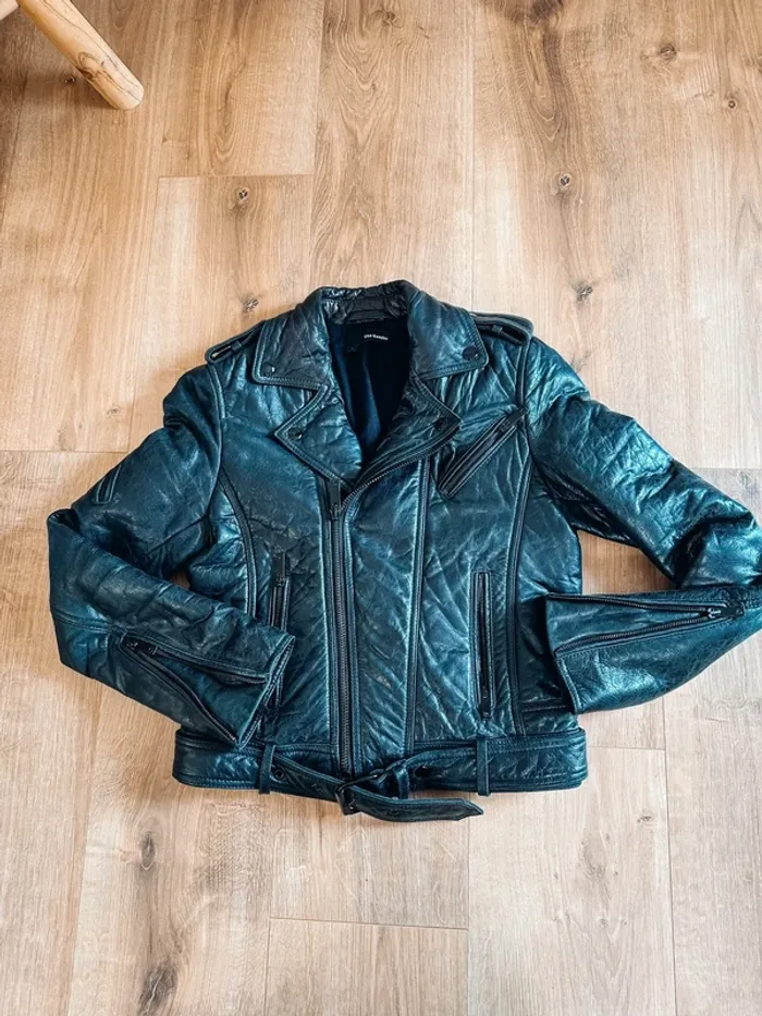 Perfecto cuir The Kooples noir taille 34 - photo numéro 5