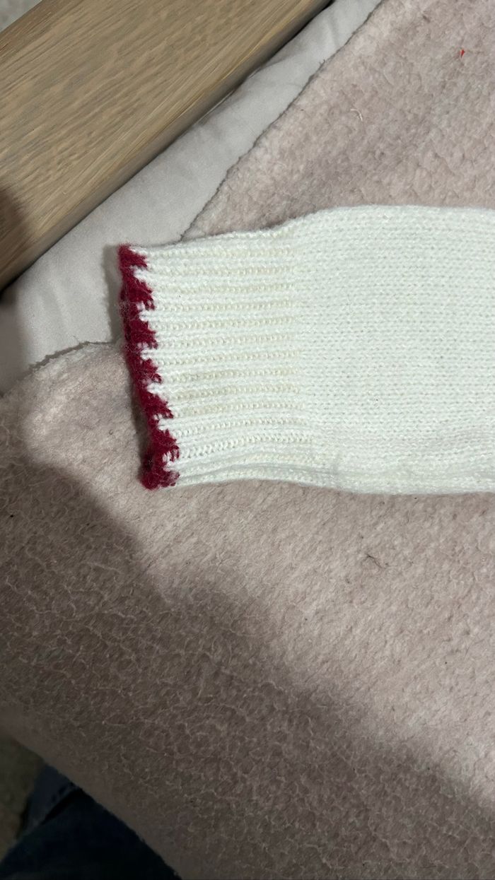 pull d’hiver blanc et rouge - photo numéro 2