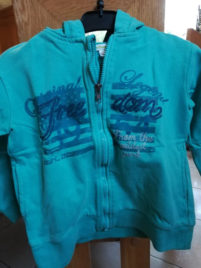 Sweat zippé à capuche Vert Baudet 6 ans