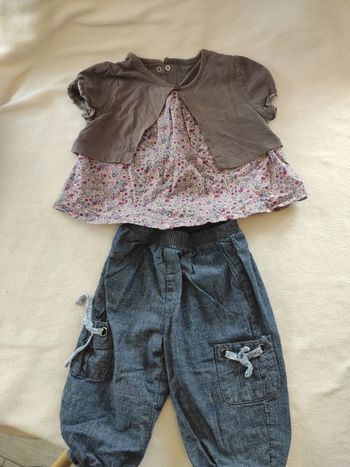 Ensemble fille jean et t-shirt 12 mois