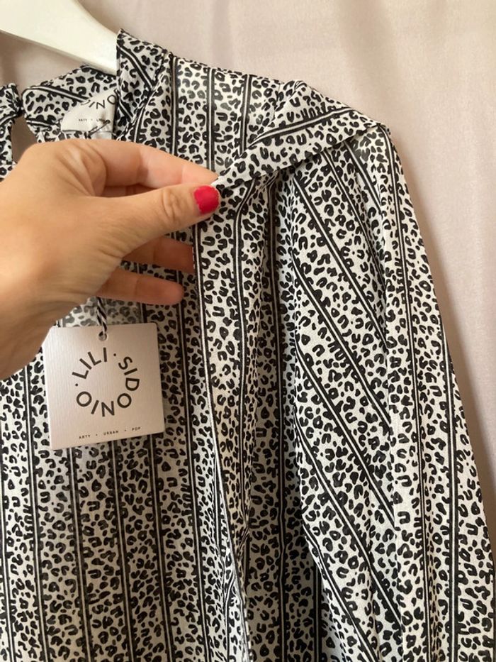 Blouse neuve étiquetée Lili Sidonio motif animal léopard M - photo numéro 6