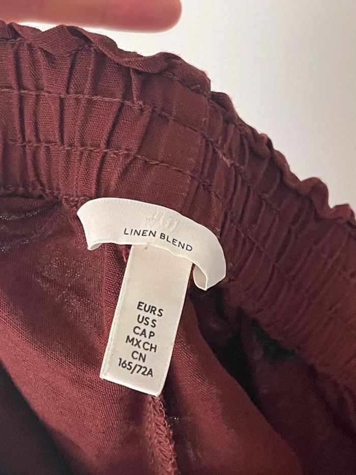 Short ample H&M en lin couleur marron taille S comme neuf - photo numéro 4