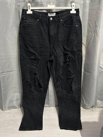Jean boyfriend, effet déchiré, noir, Primark - 44/XXL