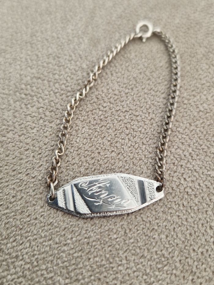 Bracelet de naissance argenté prénom Anna - photo numéro 5