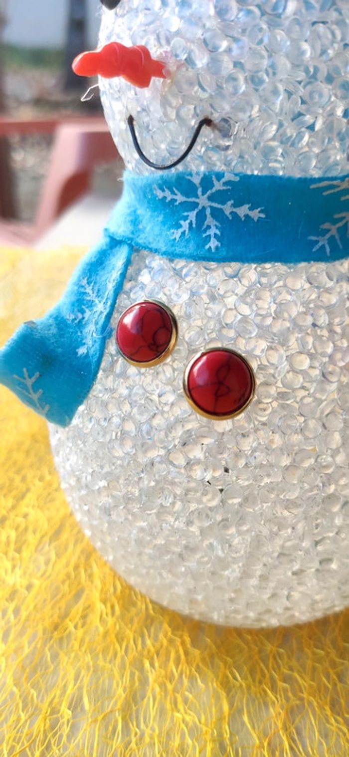 Boucles d'oreilles en Magnésite Rouge Persan - photo numéro 5