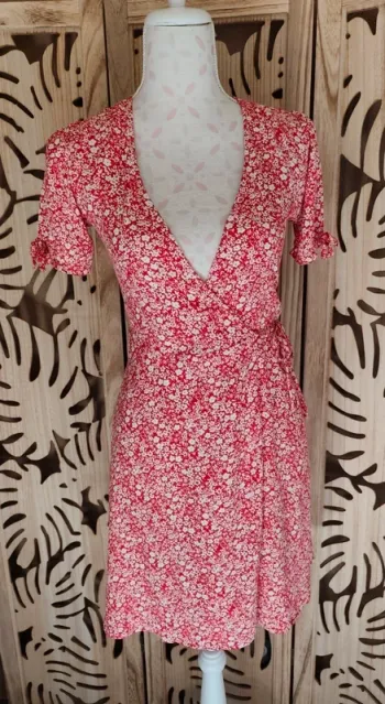Robe imprimé fleurie portefeuille