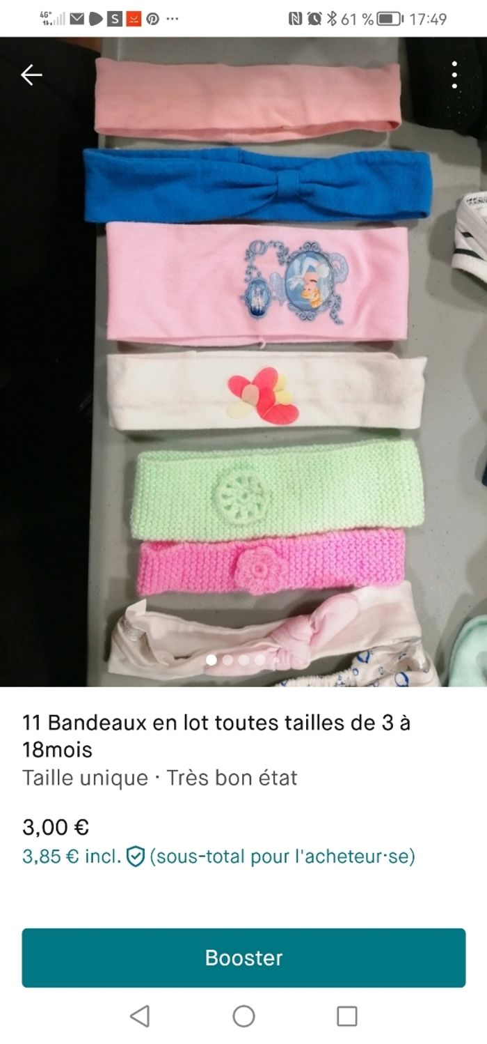 11 Bandeaux  bébé fille de 3mois à 18mois - photo numéro 2