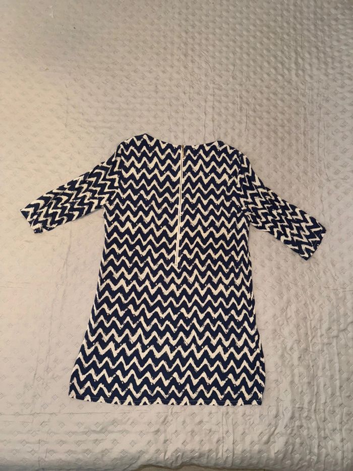 Tunique robe bleu et beige M/L tbe moda h - photo numéro 4
