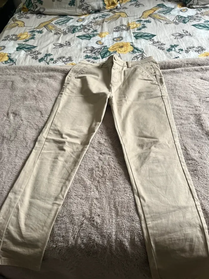 Pantalon beige chino 10/11 ans