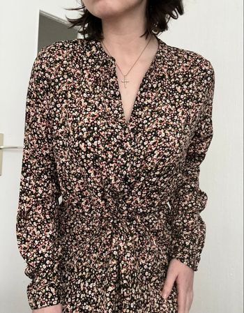 Robe à motif fleurie noir, rose , beige Only M