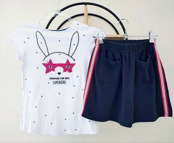 10 ans ensemble été teeshirt Okaïdi et jupe kiabi