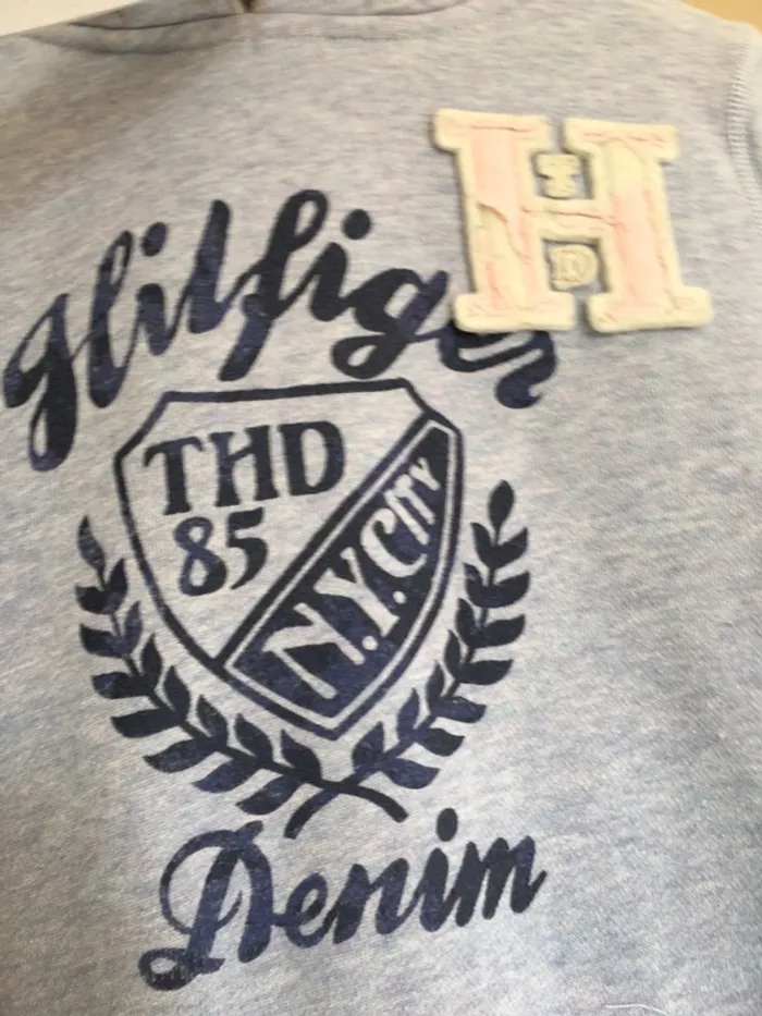 Sweat capuche bleu tommy hilfiger xs - photo numéro 2