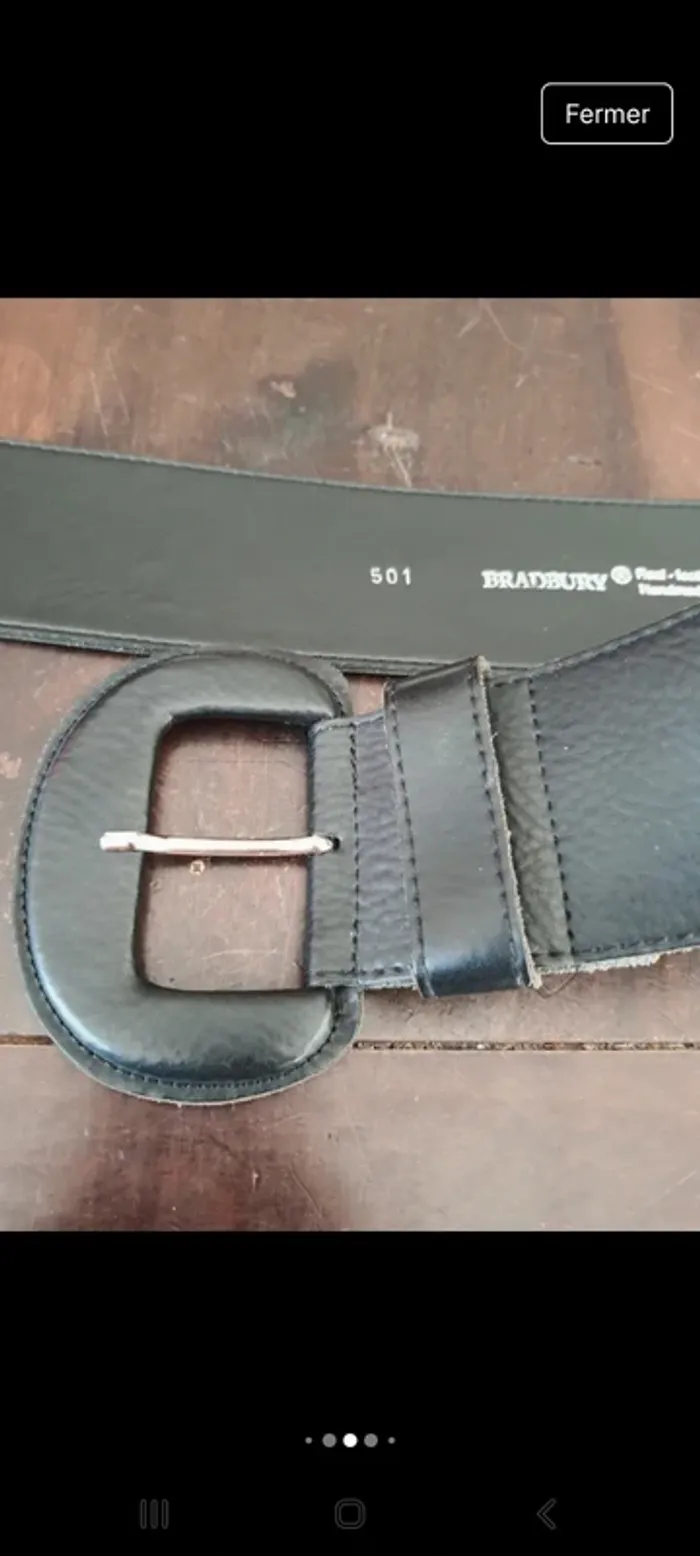Ceinture en cuir noir Bradbury 80cm Handmade - photo numéro 12
