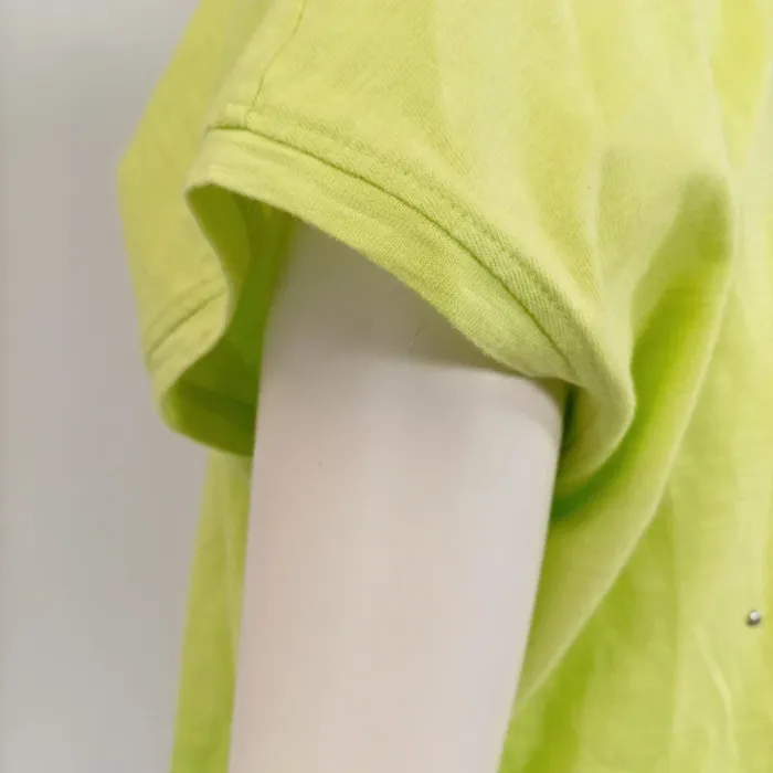 T-shirt NEXT vert fluo dégradé strass T40 coupe oversize col rond été summer A962 - photo numéro 7