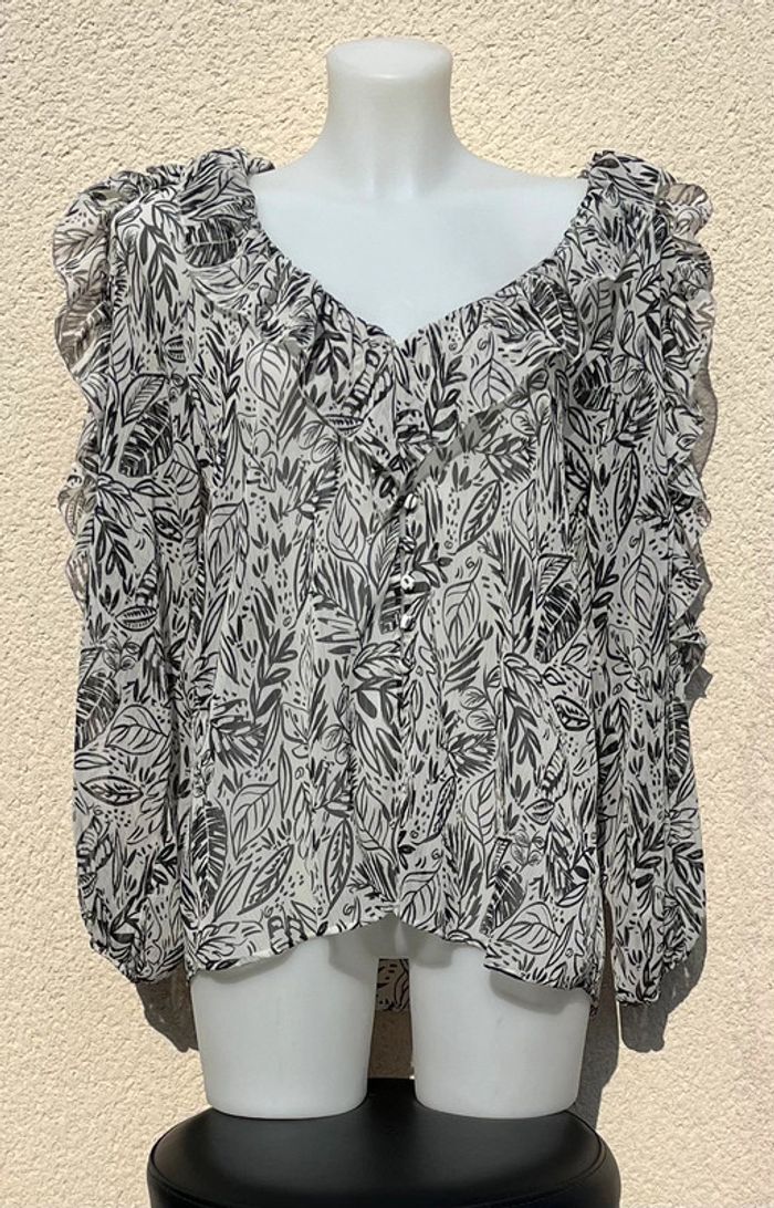 T.shirt/chemisier/chemise légère à manches longues Zara, femme, taille : XS