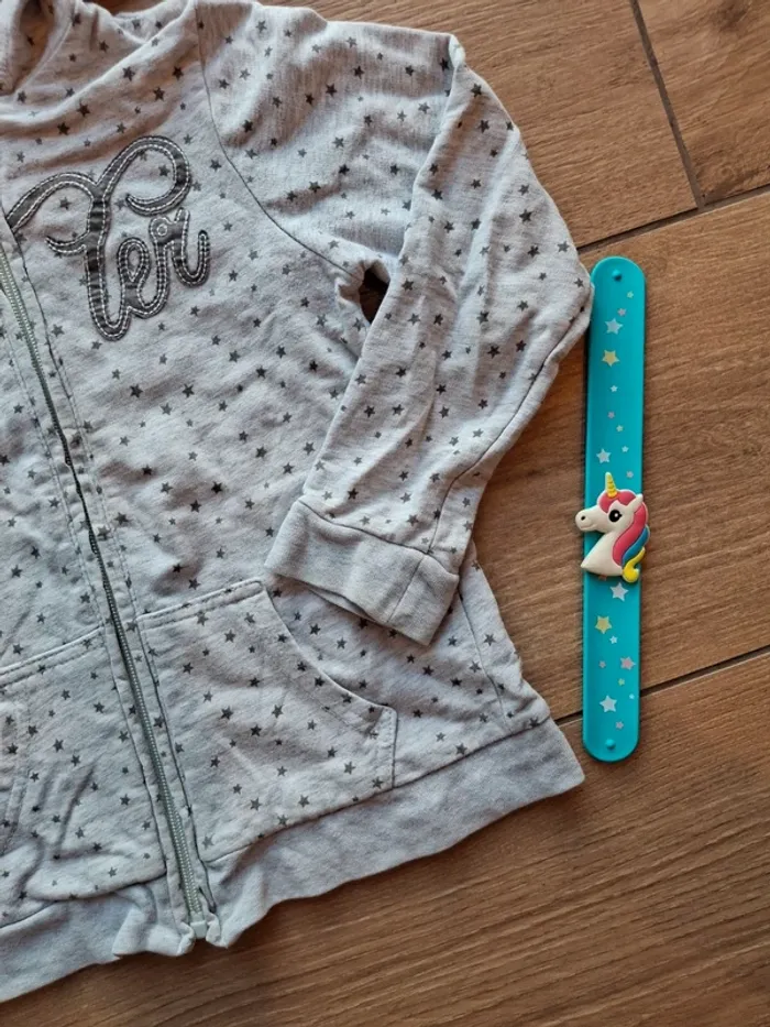 Sweat à capuche zippé Lisa Rose 5 ans très bon état - photo numéro 4