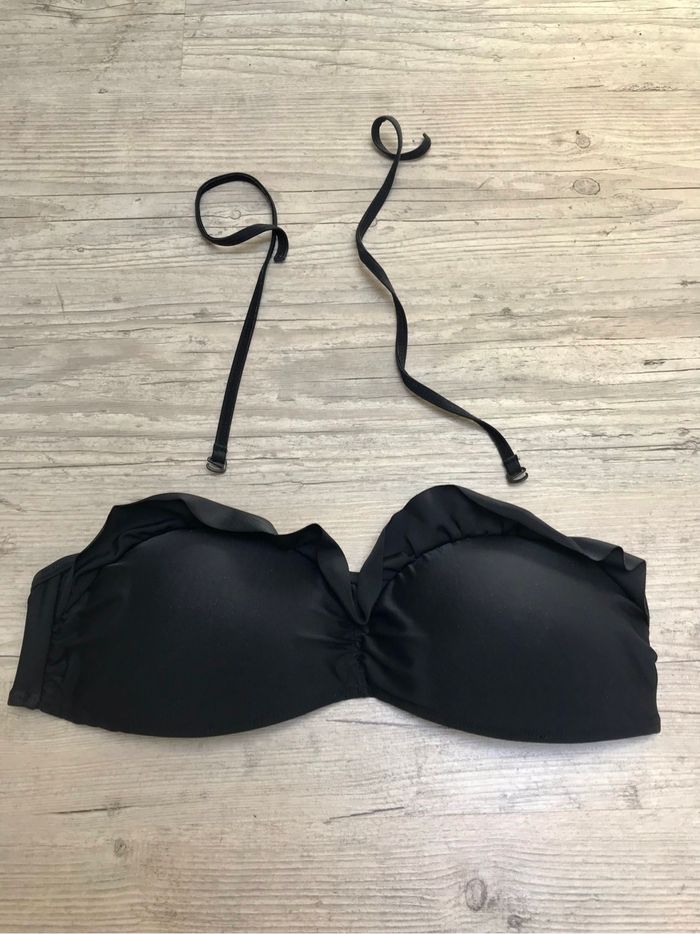 Bikini maillot de bain 2 pièces Taille 42 Zeeman sans armatures noir uni bandeau - photo numéro 2