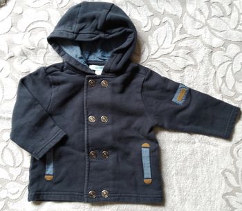 Obaibi veste bleu marine capuche 12 mois