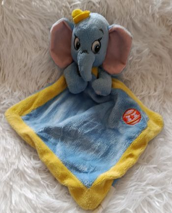 Doudou Dumbo circus plat losange bleu - Ballon - Disney