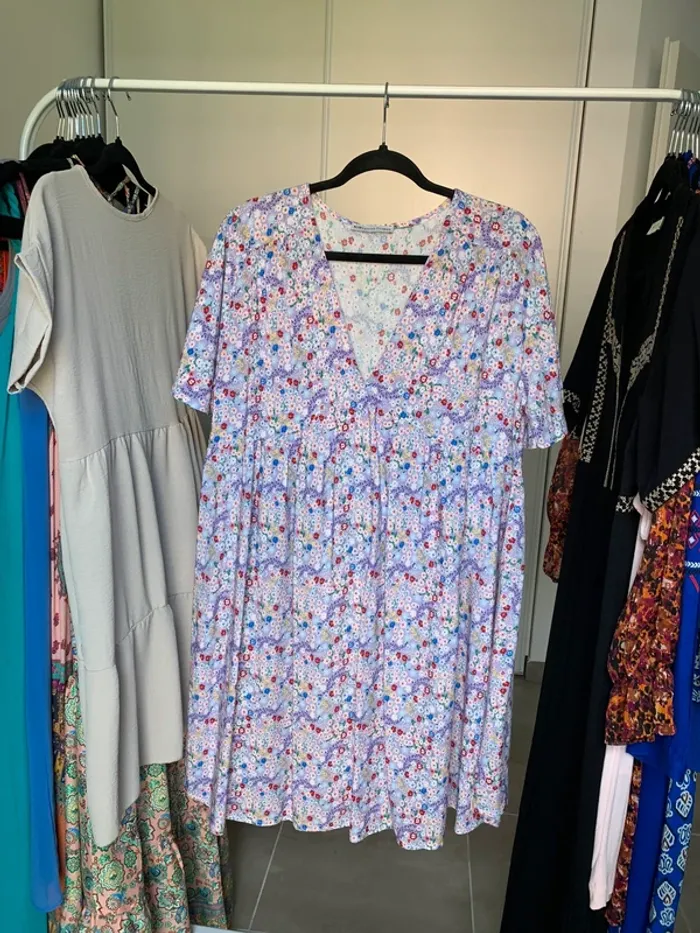 Robe été lila à motifs fleuris Kiwi Saint Tropez M/L - photo numéro 2