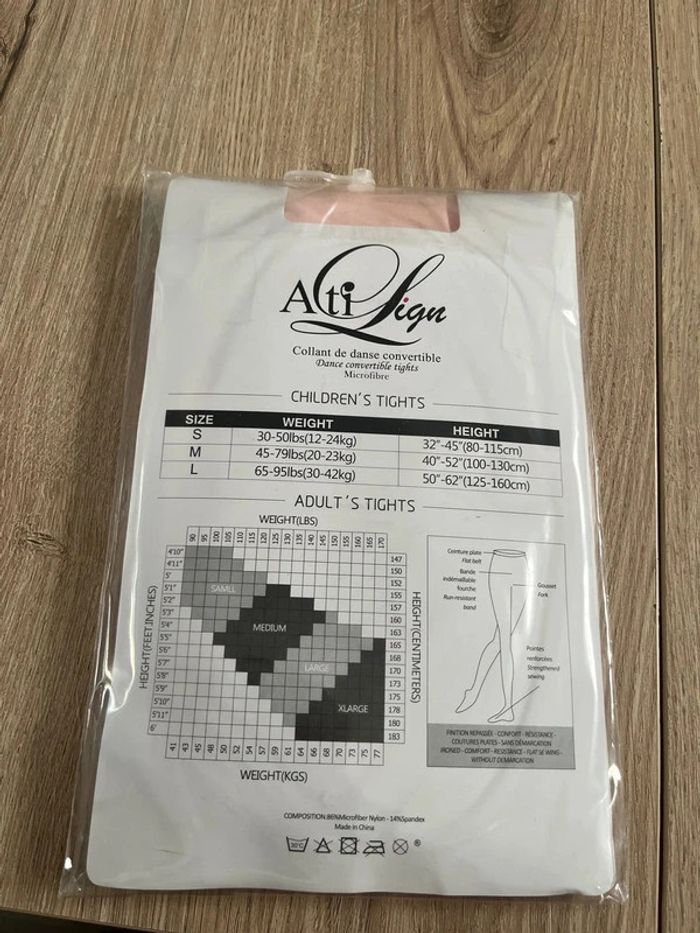 Collant de danse convertible microfibre rose taille xl adulte neuf - photo numéro 3